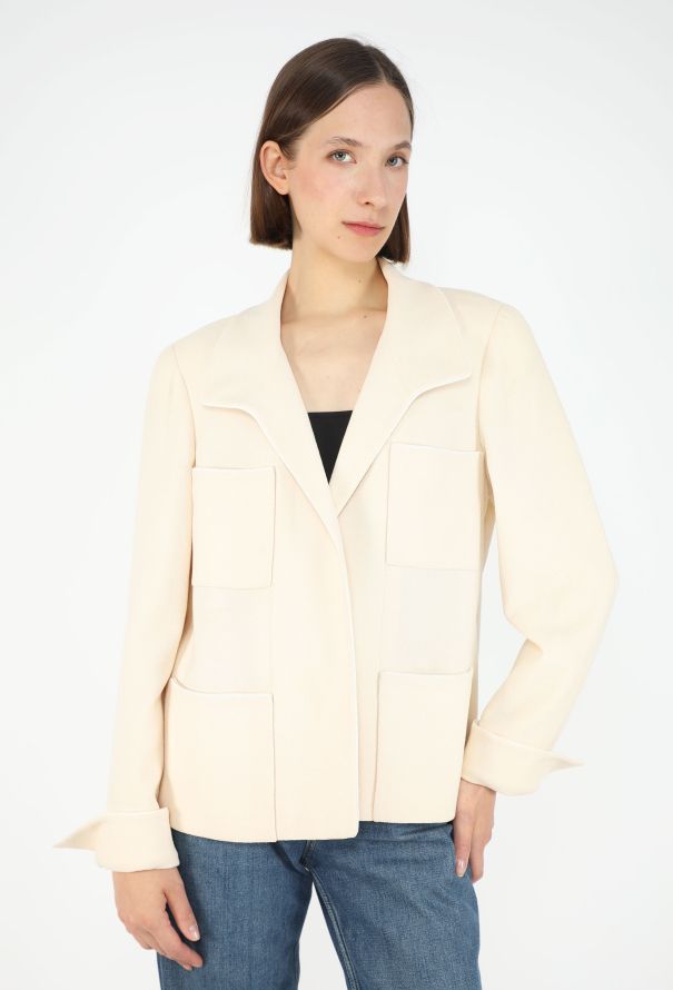 Chanel 1996 Bouclé Silk Trim Jacket - 1