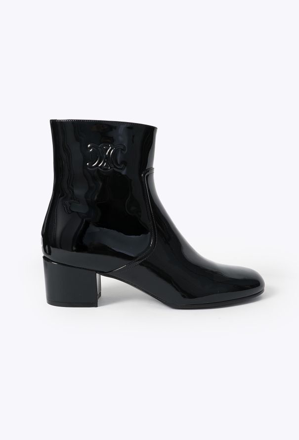 Céline 2024 Triomphe Patent Ankle Boots - 1