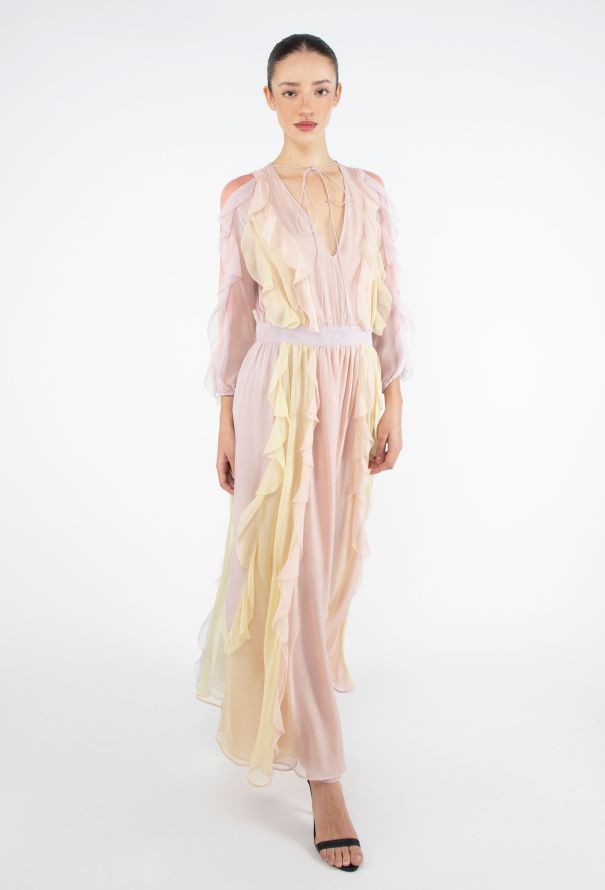 Valentino S/S 2015 Ruffled Chiffon Dress - 5