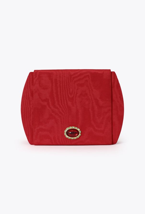 Saint Laurent '80 Couture Red Silk Clutch - 1