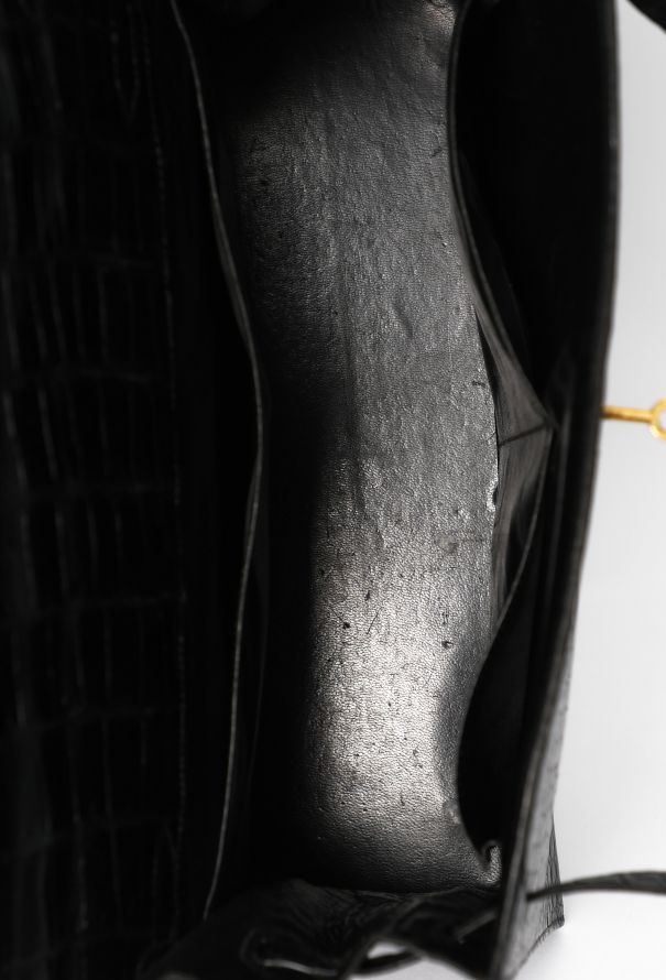 Hermès Black Porosus Kelly Sellier 32, 1964 - 12