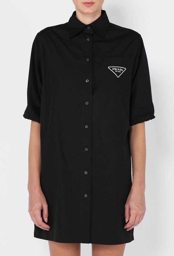 Prada Drawstring Logo Shirt Dress, 2022 - 3