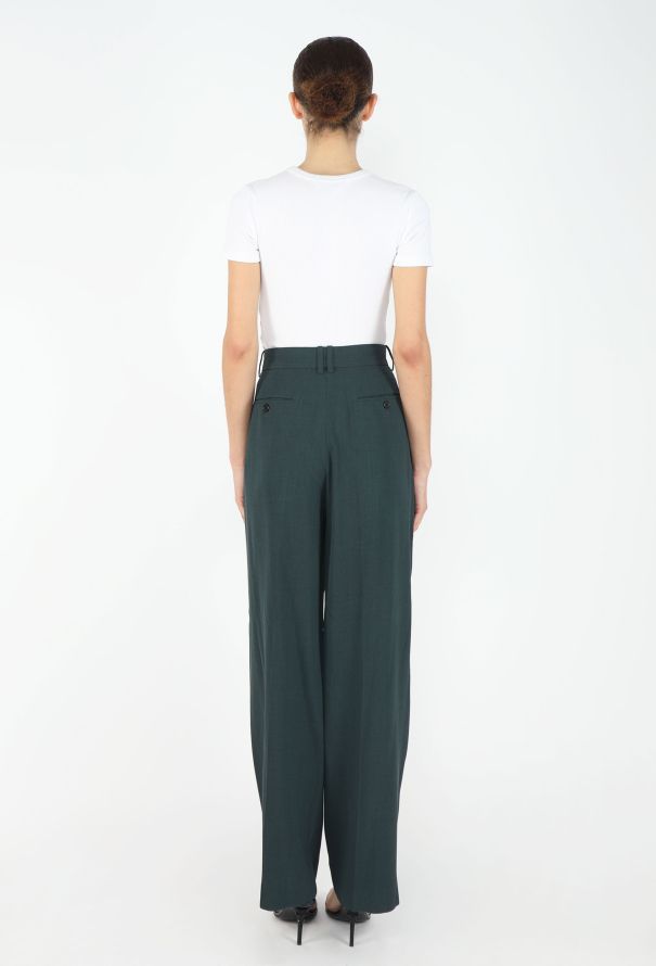 The Row Silas Petrol Pleated Trousers, 2021 - 4