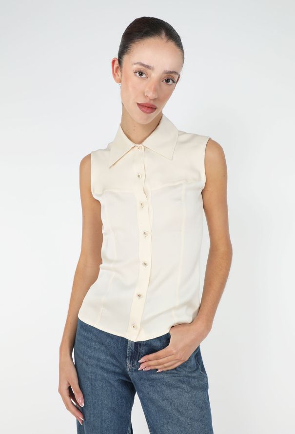 Chanel '90s Silk 'CC' Blouse - 1