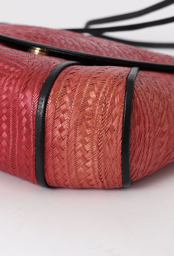 Saint Laurent Vintage Red Raffia Bag - 10