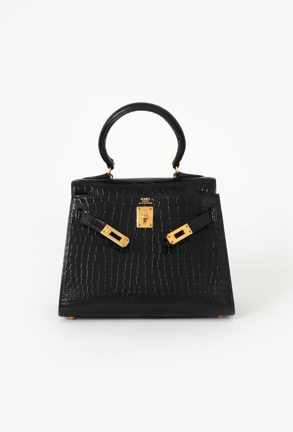 Hermès RARE '90s Mini  Kelly 20 Sellier Black Porosus - 3 Hermès RARE '90s Mini  Kelly 20 Sellier Black Porosus - 3