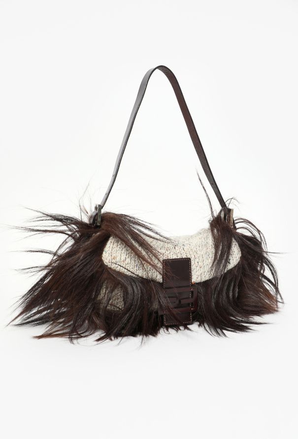 Fendi F/W 2002 Knit Goat Hair Baguette Bag - 2