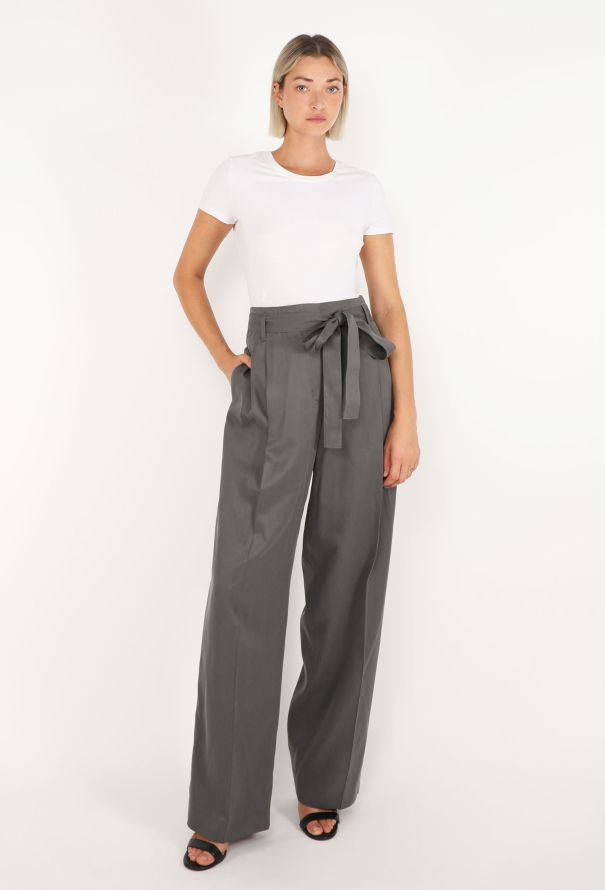 The Row Lonan Belted Silk Trousers, 2024 - 1