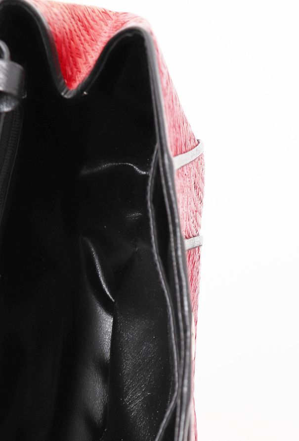 Saint Laurent Vintage Red Raffia Bag - 11