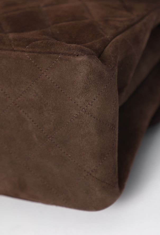 Chanel Rare '90s Suede Jumbo Classic Double Sided Flap Bag - 12