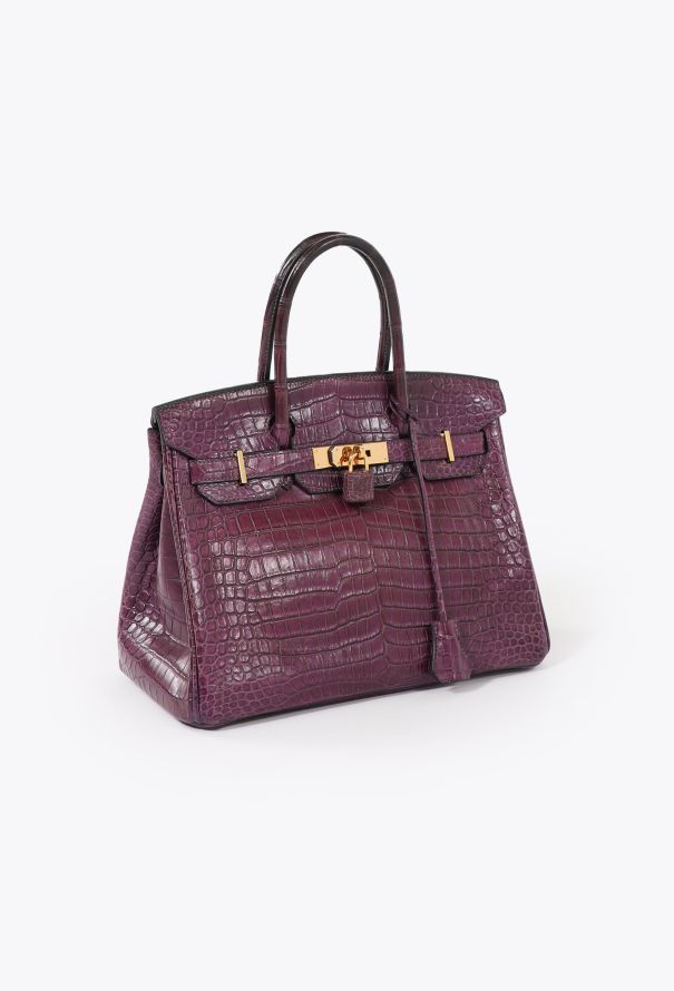 Hermès RARE Matte Améthyste Porosus Birkin 30 - 3