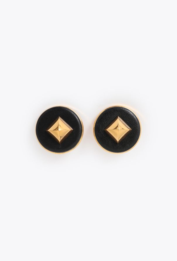 Hermès Vintage Leather Médor Clip Earrings - 1