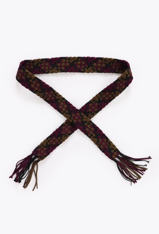 Saint Laurent Vintage Braided Suede Tassel Belt - 2