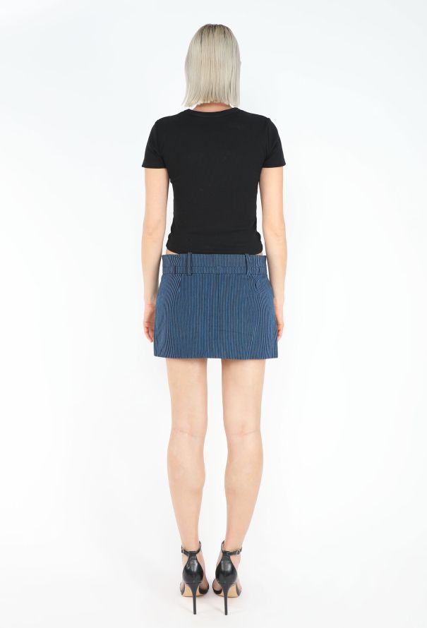 Balenciaga S/S 2001 Pinstripe Denim Skirt - 4