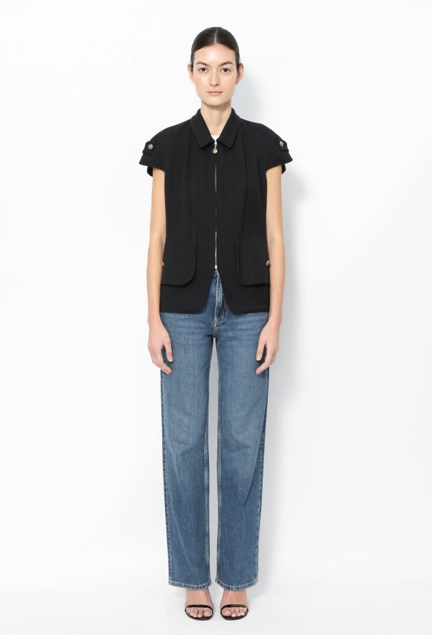 Chanel 2007 Embossed 'CC' Tweed Vest - 3