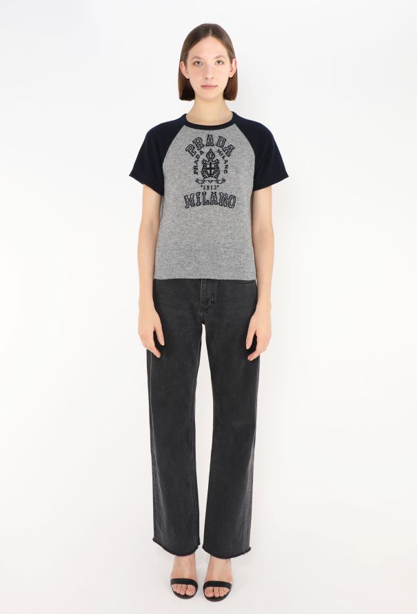Prada 2024 Cashmere Varsity Knit Top - 3