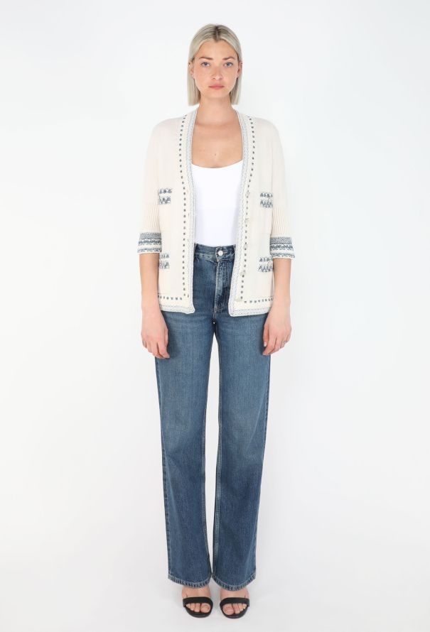 Chanel Belted Cashmere Intarsia Cardigan, 2020 - 4