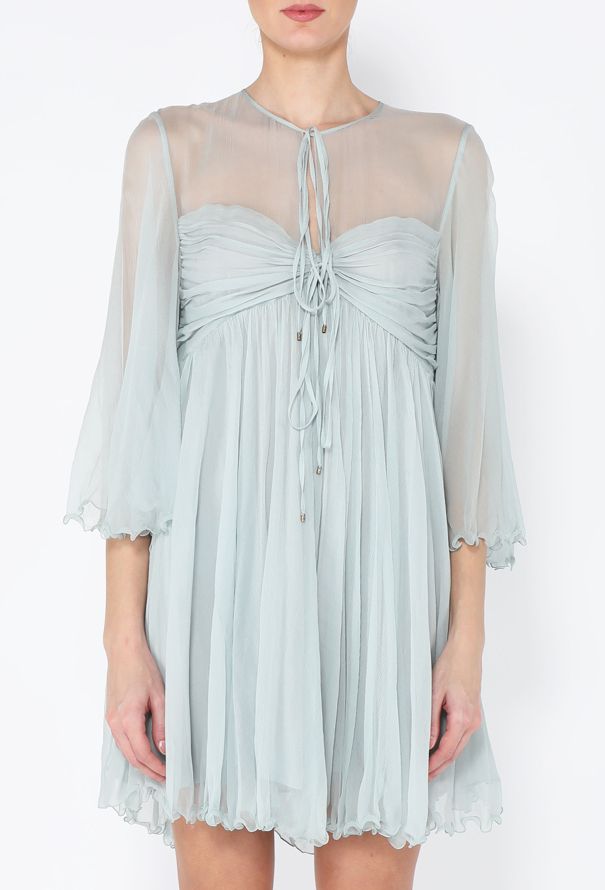 Chloé 2025 Silk Mousseline Pleated Dress - 2
