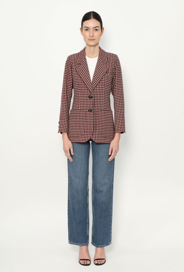 Saint Laurent S/S 1984 Classic Houndstooth Blazer - 4