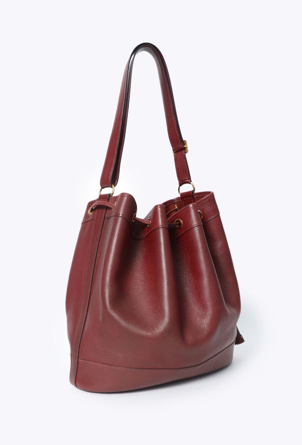 Hermès '90s Burgundy Courchevel Market Bag - 2