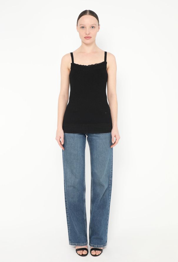 Chanel Ruffled Chiffon 'CC' Tank Top - 2