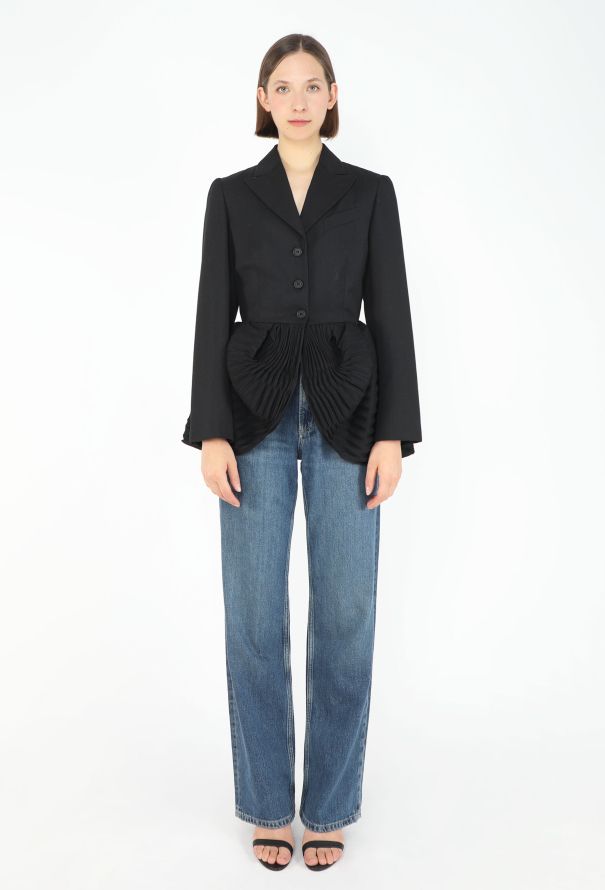 Romeo Gigli Fall 1995 Micro Pleated Peplum Blazer - 3