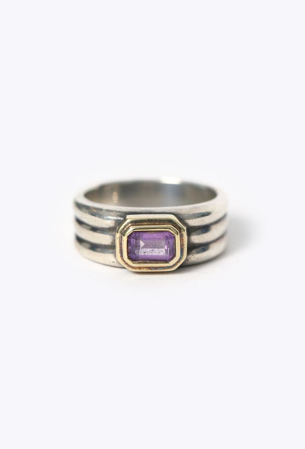 David Yurman 14K Yellow Gold & Amethyst Sterling Ring - 1