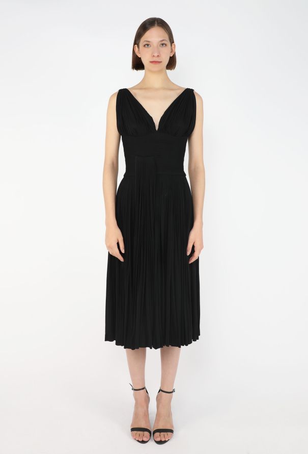 Madame Grès Couture Pleated Silk Dress, 1950s - 3