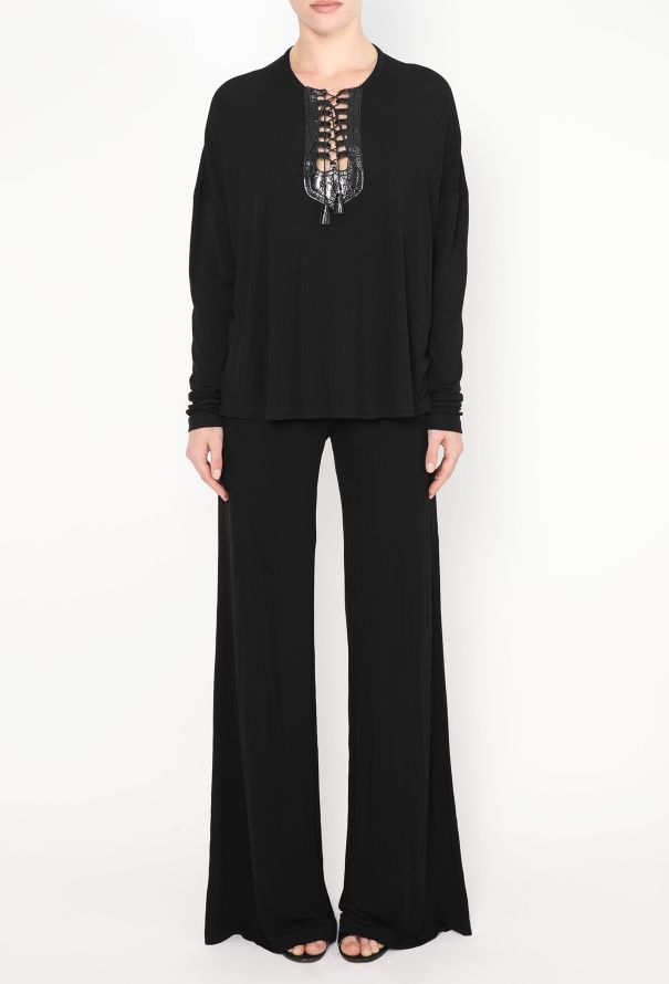 Jean Paul Gaultier '90s Patent Trim Lace-Up Ensemble - 4 Jean Paul Gaultier '90s Patent Trim Lace-Up Ensemble - 4