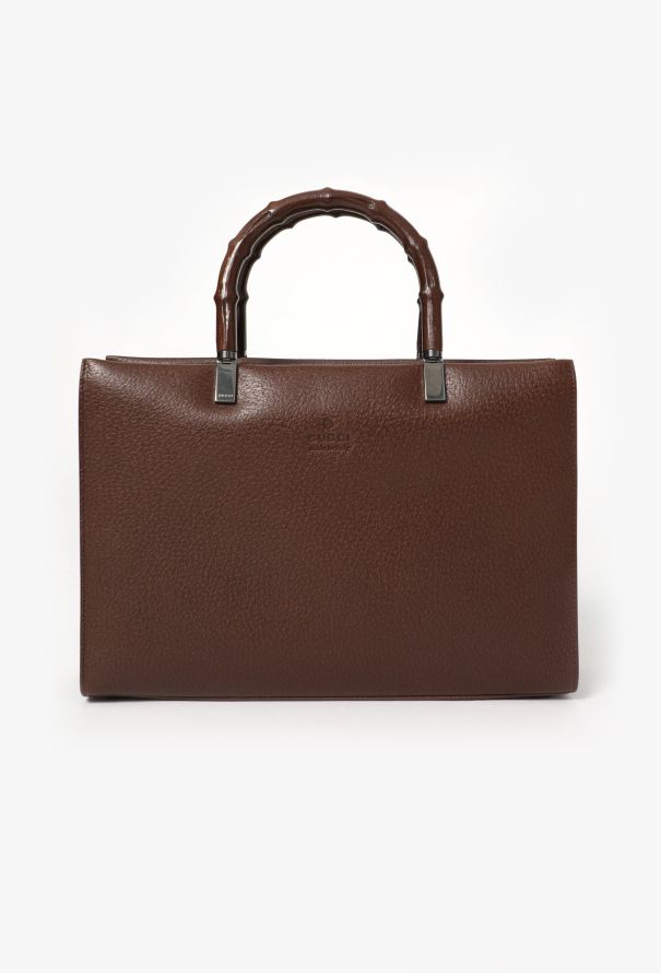 Gucci Brown Bamboo Tote Bag - 1