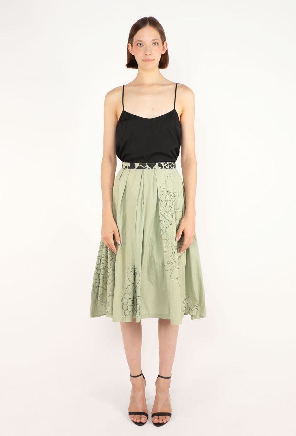 Dries Van Noten French Knot Flared Skirt, Early 2000s - 1