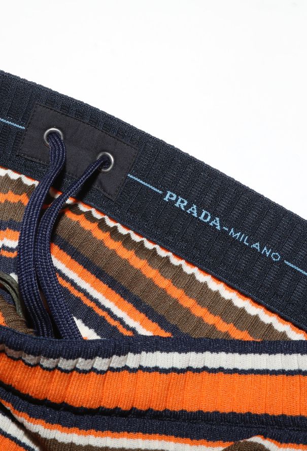 Prada Striped Ribbed Logo Skirt - 7 Prada Striped Ribbed Logo Skirt - 7