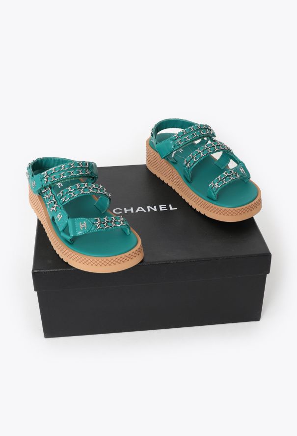 Chanel 2019 Chainlink Lambskin Dad Sandals - 6 Chanel 2019 Chainlink Lambskin Dad Sandals - 6