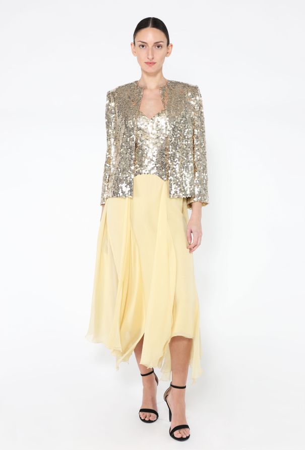 '70s Jean Patou Sequin Chiffon Ensemble - 1
