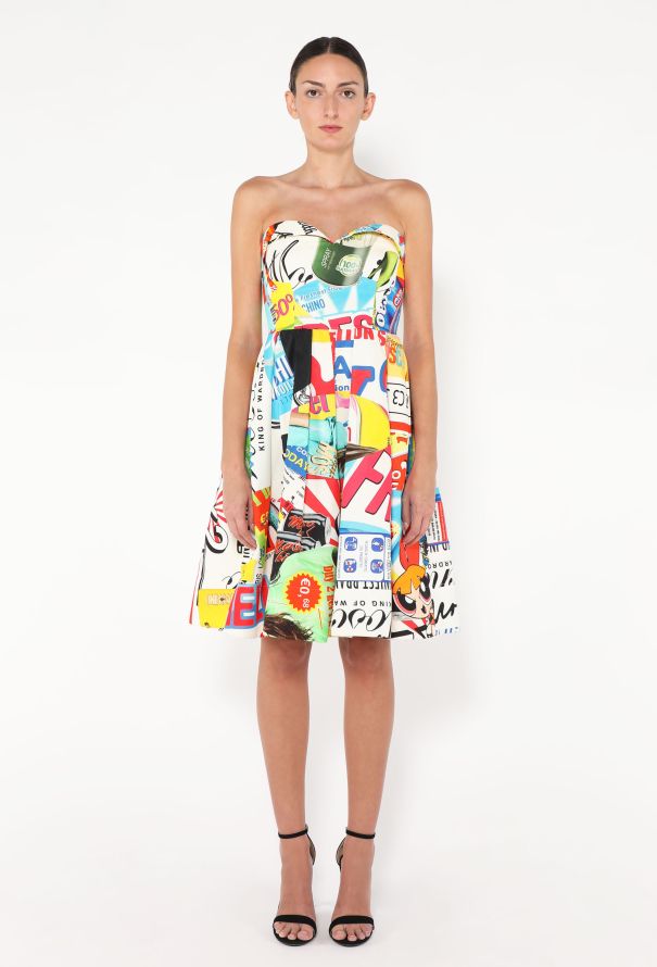 S/S 2016 Strapless Printed Dress - 4