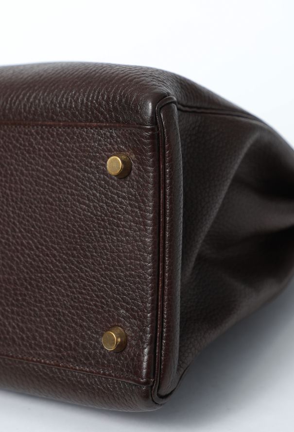 Hermès Vintage Marron Togo Kelly Retourné 35 - 12