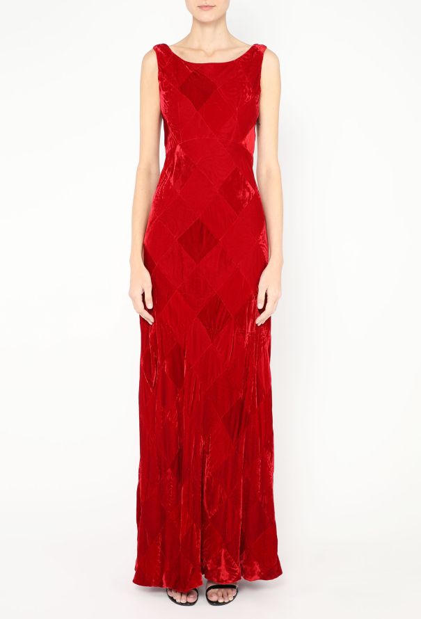 Dolce & Gabbana RARE F/W 1994 Velvet Harlequin Dress - 3 Dolce & Gabbana RARE F/W 1994 Velvet Harlequin Dress - 3