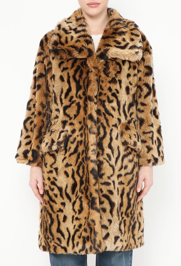 Miu Miu Leopard Print Faux Fur Coat - 1
