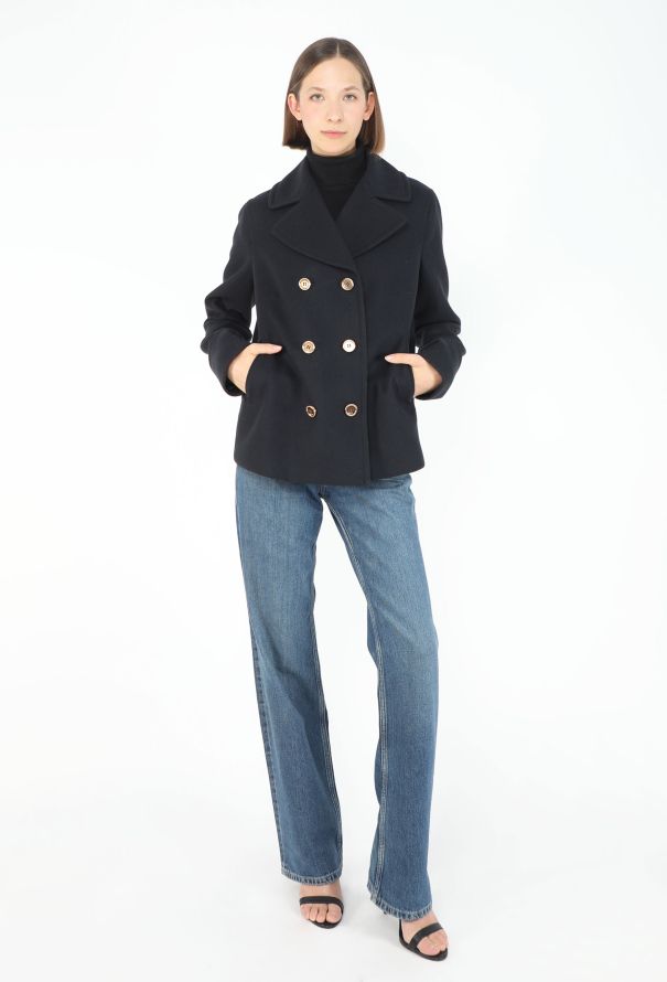Prada Double-Breasted Notched Peacoat - 5