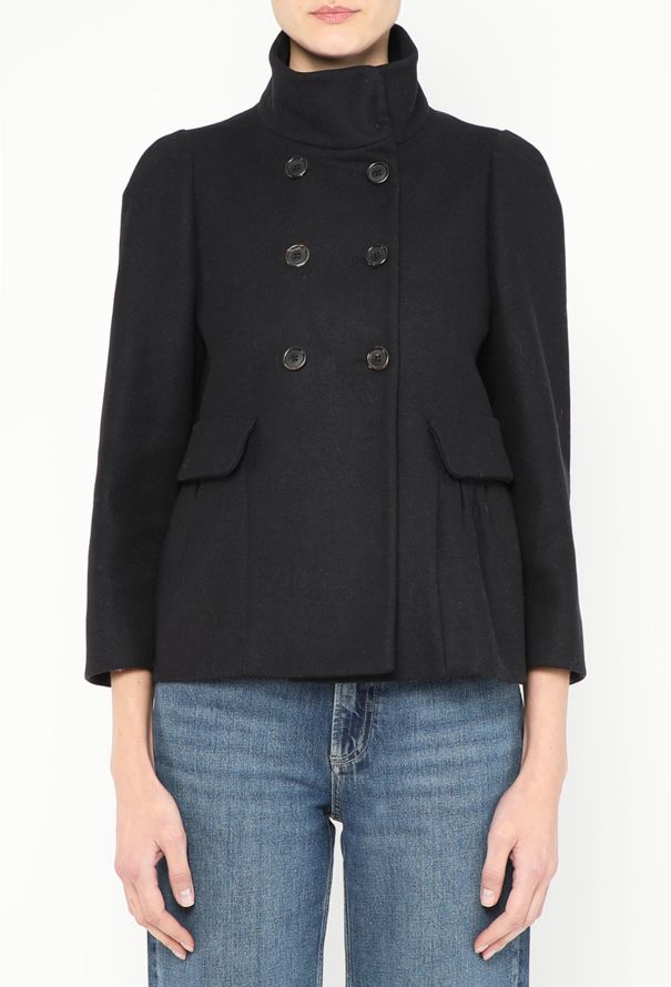 Miu Miu Double-Breasted Peplum Peacoat - 1