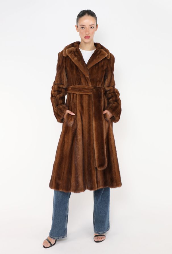 Céline RARE Pre-Fall 2015 Belted Mink Coat - 6