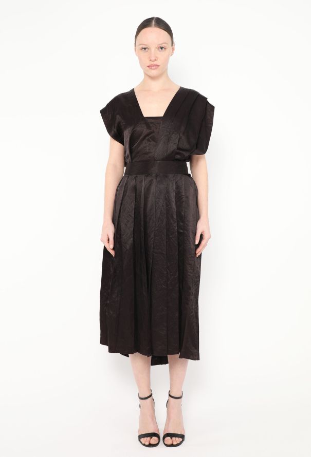Comme des Garçons Early '90s Pleated Wrap Dress - 1