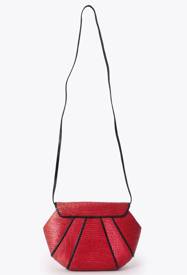Saint Laurent Vintage Red Raffia Bag - 5