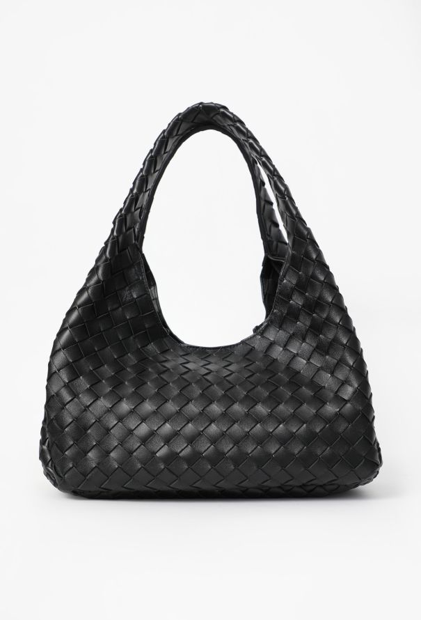 Bottega Veneta Campana Black Intrecciato Small Shoulder Bag - 4