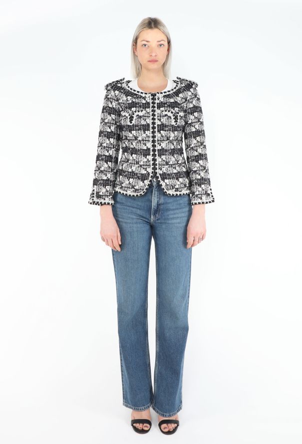 Chanel 2006 Striped Trim Tweed Jacket - 2