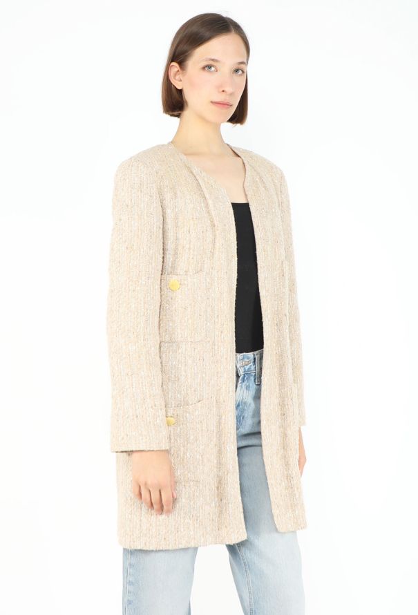Chanel 1999 Tweed Collarless Jacket - 4