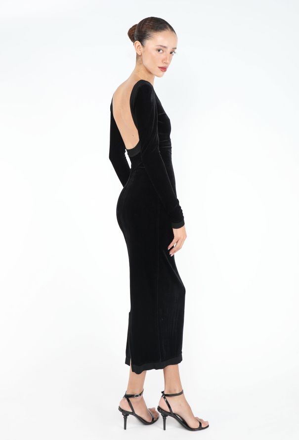Alaïa STUNNING F/W 1988 Open-Back Velvet Dress - 5
