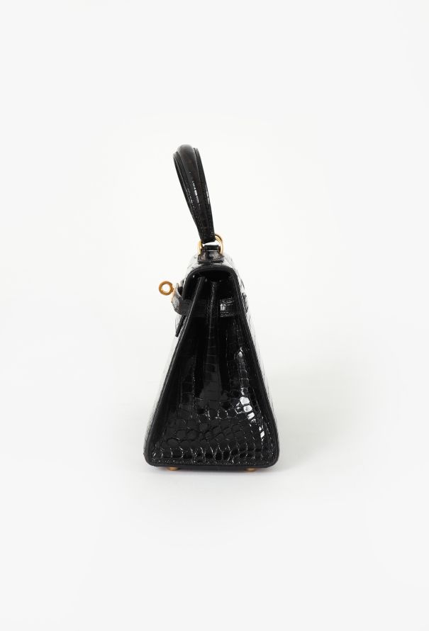 Hermès RARE '90s Mini  Kelly 20 Sellier Black Porosus - 6 Hermès RARE '90s Mini  Kelly 20 Sellier Black Porosus - 6