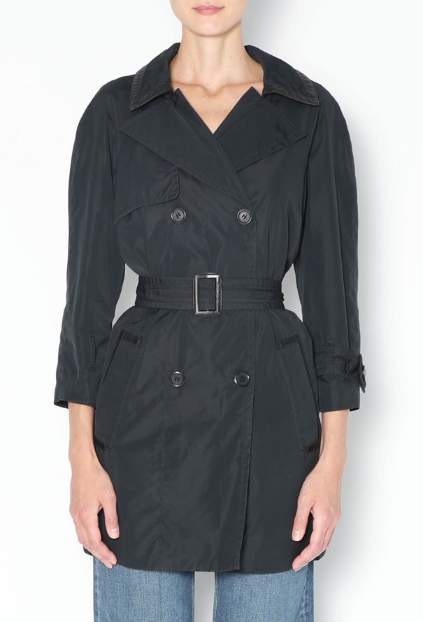 Louis Vuitton Leather Trim Belted Trench - 1