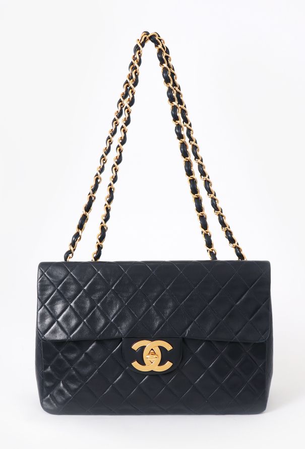 Chanel '90s Navy Maxi Timeless Bag - 1